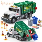   Large Trash Truck for Kids 18 PCS,Friction Powered Garbage Recycling Truck Includes Dumpster, 2 Sorting Bins, Birthday Gifts for Boys Girls 