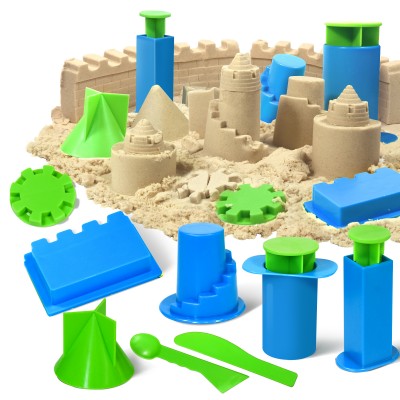 Beach Toys-Sand Brick Maker and Castle Set Compatible with Kinetic Sand.Sand Castle Making Tools (Castle) 