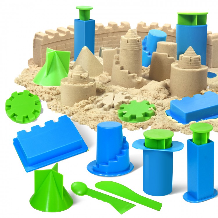 Beach Toys-Sand Brick Maker and Castle Set Compatible with Kinetic Sand.Sand Castle Making Tools (Castle) 