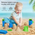 Beach Toys-Sand Brick Maker and Castle Set Compatible with Kinetic Sand.Sand Castle Making Tools (Castle) 