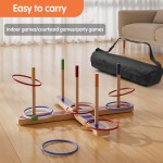 Ring Toss Game – Yard Games for Adults & Family, Outdoor Games for Kids & Adults with 17 Rings.Wooden Base & Carry Bag – Backyard Games, Lawn, Beach, Camping, Carnival Party Ring Toss Game – Yard Games for Adults & Family, Outdoor Games for Kids & Adults with 17 Rings.Wooden Base & Carry Bag – Backyard Games, Lawn, Beach, Camping, Carnival Party