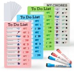Chore Chart Board for Kids with Adhesive Pads,Kids ADHD to Do List.Helping ADHD Plan Household and Work tasks.4 Planner Boards, 4 Marker Chore Chart Board for Kids with Adhesive Pads,Kids ADHD to Do List.Helping ADHD Plan Household and Work tasks.4 Planner Boards, 4 Marker