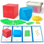 Math Manipulatives for Kids Aged 3+.Base Ten Blocks with Place Value Chart - Plastic Math Cubes to Help Educate Kindergarten Teachers.133 PCS  Math Manipulatives for Kids Aged 3+.Base Ten Blocks with Place Value Chart - Plastic Math Cubes to Help Educate Kindergarten Teachers.133 PCS