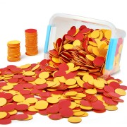Plastic Two-Color Counter,Red/Yellow Two Side 1000 PCS,Counting Manipulatvies, Math Counters for Kids, Counting Chips 