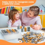 Fake US Coins Play Money 300 PCS Set – 6 Types of Coins,Realistic Prop Money for Kids,Toy Cash Register, Pretend Play Toys – Homeschool & Classroom Teaching Supplies(307)  Fake US Coins Play Money 300 PCS Set – 6 Types of Coins,Realistic Prop Money for Kids,Toy Cash Register, Pretend Play Toys – Homeschool & Classroom Teaching Supplies(307)