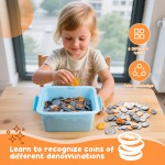 Fake US Coins Play Money 800 PCS Set – 6 Types of Coins,Realistic Prop Money for Kids,Toy Cash Register, Pretend Play Toys – Homeschool & Classroom Teaching Supplies (800)  Fake US Coins Play Money 800 PCS Set – 6 Types of Coins,Realistic Prop Money for Kids,Toy Cash Register, Pretend Play Toys – Homeschool & Classroom Teaching Supplies (800)