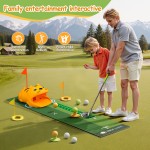Putting Green Indoor with Toddlers Golf Clubs,Party Game with Automatic Golf Bounce Back Machine,Outdoor Training mats,Light up Balls,Gifts for 3 Year Old boy&Girl  Putting Green Indoor with Toddlers Golf Clubs,Party Game with Automatic Golf Bounce Back Machine,Outdoor Training mats,Light up Balls,Gifts for 3 Year Old boy&Girl