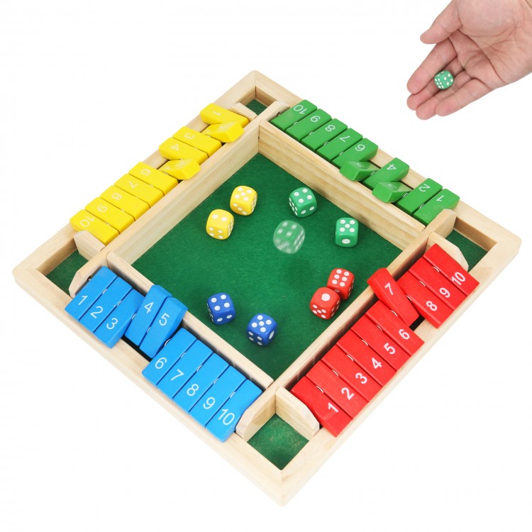 Shut The Box Dice Game,2-4 Player Family Wooden Board Table Math Games for Adults and Kids, 8 Dices Classics Tabletop Version Games for Classroom,Home,Party or Pub  Shut The Box Dice Game,2-4 Player Family Wooden Board Table Math Games for Adults and Kids, 8 Dices Classics Tabletop Version Games for Classroom,Home,Party or Pub